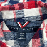 Age 8-10 Tommy Hilfiger Checked Flannel Shirt - Small Blue Cotton