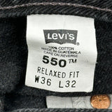 Levis 550 Jeans - 35W 32L Stone Wash Cotton