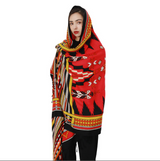 Anyyou 100% Merino Wool Red Native West Silk Satin Large Winter Scarf Pashmina Shawl Bandana Perfect For Women Ladies Fashion Style