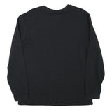 K SWISS Mens Black Cotton Blend Crew Neck Sweatshirt M Logo Embroidered