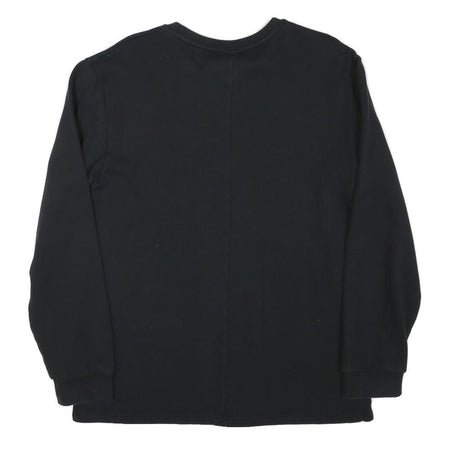 K SWISS Mens Black Cotton Blend Crew Neck Sweatshirt M Logo Embroidered