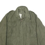 JOHN OWNBEY Mens Green Cotton Blend M Military Jacket Zip Classic Casual