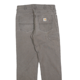 CARHARTT Mens Cotton Blend Brown Relaxed Straight Trousers W32 L31 Workwear
