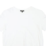 MASSIMO DUTTI Womens White T-Shirt S Short Sleeve Round Neck Plain Cotton Blend