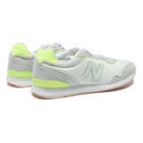 NEW BALANCE Womens Classic Low Top Trainers White & Lime Synthetic UK 4.5