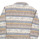 HABAND Womens Beige & Grey Patterned Zip Up Jacket M Polyester Soft Warm