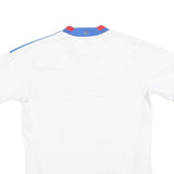 ADIDAS Boys White Blue Red Olympique Lyonnais Football Shirt 11-12Y Short Sleeve