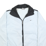 NIKE Womens White & Black Track Jacket S Polyester Blend Lightweight Zip