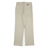 DICKIES Womens Cotton Blend Beige Slim Slim Straight Trousers W28 L28 Workwear