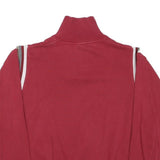 GIN TONIC Mens Red Sweatshirt Half Zip M Casual Cotton Blend Retro Style