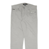 CALVIN KLEIN Mens Cotton Blend Grey Regular Straight Trousers W34 L30 Classic