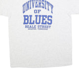 GILDAN Mens White University Of Blues Beale Street Graphic T-Shirt L Short