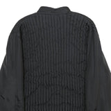 CASSIA Mens Black Quilted Jacket M Woven Zip Up Stylish Casual Outerwear