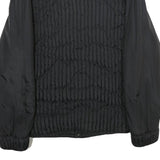CASSIA Mens Black Quilted Jacket M Woven Zip Up Stylish Casual Outerwear
