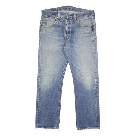 LEVI'S 501 Mens Jeans Blue Regular Straight Denim Medium W33 L30 Classic Button