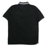 NAUTICA Mens Black & White Short Sleeve Plain L Cotton Polo Shirt Contrast