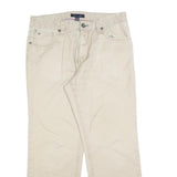 TOMMY HILFIGER Mens Beige Regular Fit Straight Leg Trousers W34 L30 Cotton Blend