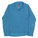 THE NORTH FACE Womens Blue Patterned Jumper 1/4 Zip Regular Fit M Outdoor