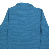 THE NORTH FACE Womens Blue Patterned Jumper 1/4 Zip Regular Fit M Outdoor