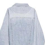 RIVER ISLAND Womens Blue Denim Cotton Button Jacket L Casual Classic Plain