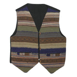 Mens Multicolour Cotton Blend Button Jacket S Patterned Casual Wear