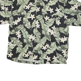 JAMAICA JAXX Mens Black & Green Hawaiian Silk Shirt XL Tropical Print Summer