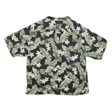 JAMAICA JAXX Mens Black & Green Hawaiian Silk Shirt XL Tropical Print Summer