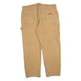 DICKIES Mens Jeans Beige Regular Straight Denim Medium W40 L32 Workwear