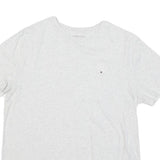 TOMMY HILFIGER Mens White Cotton Blend T-Shirt M Short Sleeve Crew Neck Logo