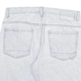 Mens Light Blue Cotton Blend Denim Casual Shorts L W30 Loose Fit Comfortable