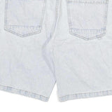 Mens Light Blue Cotton Blend Denim Casual Shorts L W30 Loose Fit Comfortable