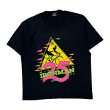 Single Stitch Minnesota Ironman Screen Stars Graphic T-Shirt - Large Black Cotton Blend