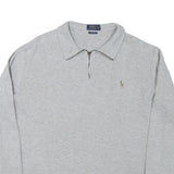 POLO RALPH LAUREN Mens Grey Plain Cotton Blend Pullover Crew Neck Jumper M