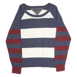 TOMMY HILFIGER Mens Blue & White & Red Patterned Cotton Blend Crew Neck Basic