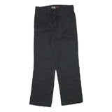 DICKIES Mens Black Cotton Blend Regular Straight Trousers W32 L30 Workwear Zip
