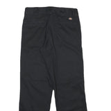DICKIES Mens Black Cotton Blend Regular Straight Trousers W32 L30 Workwear Zip