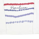 NAUTICA Womens White Blue Red Sweatshirt Crew Neck XL Cotton Blend Casual