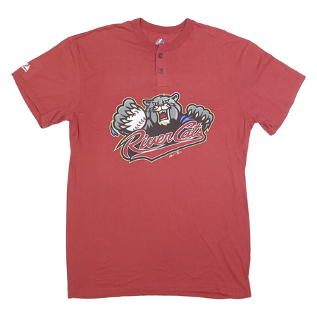 MAJESTIC Mens Red River Cats Graphic T-Shirt XL Short Sleeve Crew Neck Cotton