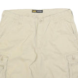 LEE Mens Shorts Beige Casual Cargo Plain L W36 Button Pockets Cotton Blend