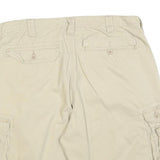 LEE Mens Shorts Beige Casual Cargo Plain L W36 Button Pockets Cotton Blend