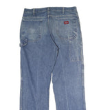 DICKIES Mens Regular Fit Blue Denim Straight Leg Jeans W36 L32 Workwear