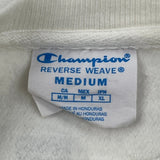 Reverse Weave Champion Spellout Sweatshirt - Medium White Cotton