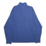 CHAPS Mens Blue Pullover Plain 1/4 Zip Cotton Blend Jumper 2XL Casual Comfort