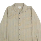 LL BEAN Mens Beige Checked Cotton Shirt L Casual Classic Button-Down Long Sleeve