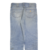 CARHARTT Mens Cotton Blend Blue Regular Straight Trousers W34 L34 Workwear