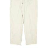 MEXX Womens Cream Relaxed Straight Cotton Blend Trousers W26 L26 Stylish Zip