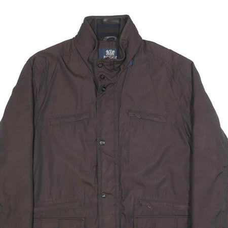 BOGGI Mens Brown Polyamide Blend Zip Jacket L Casual Outdoor Wear