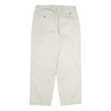 TOMMY HILFIGER Mens Cotton Cream Regular Straight Trousers W34 L32 Classic