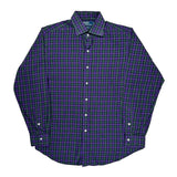 Regent Polo By Ralph Lauren Checked Flannel Shirt - Large Green Cotton