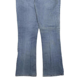Womens Regular Fit Blue Denim Straight Leg Jeans W32 L30 Embellished Pockets Zip